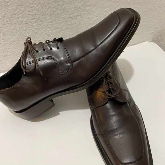 Via Spiga Men’s Oxfords Dress Shoes Leather Lace Up Brown Chocolate 10.5 Italy
